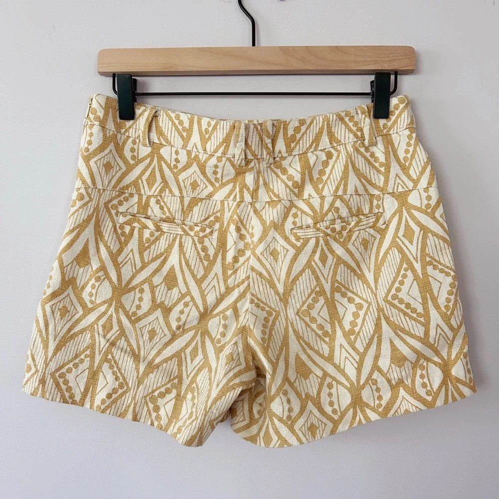 Elevenses by Anthropologie, Mandala Print Shorts, Maize/Cream, Size 2, EUC - Picture 2 of 8